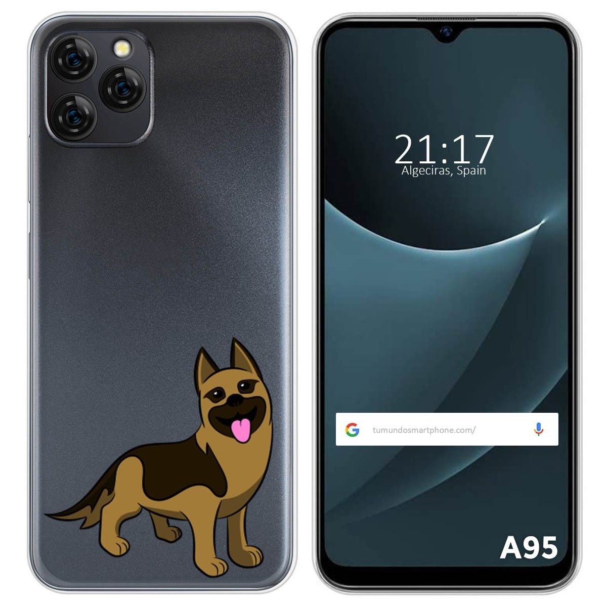 Funda Silicona Transparente para Blackview A95 diseño Perros 03 Dibujos