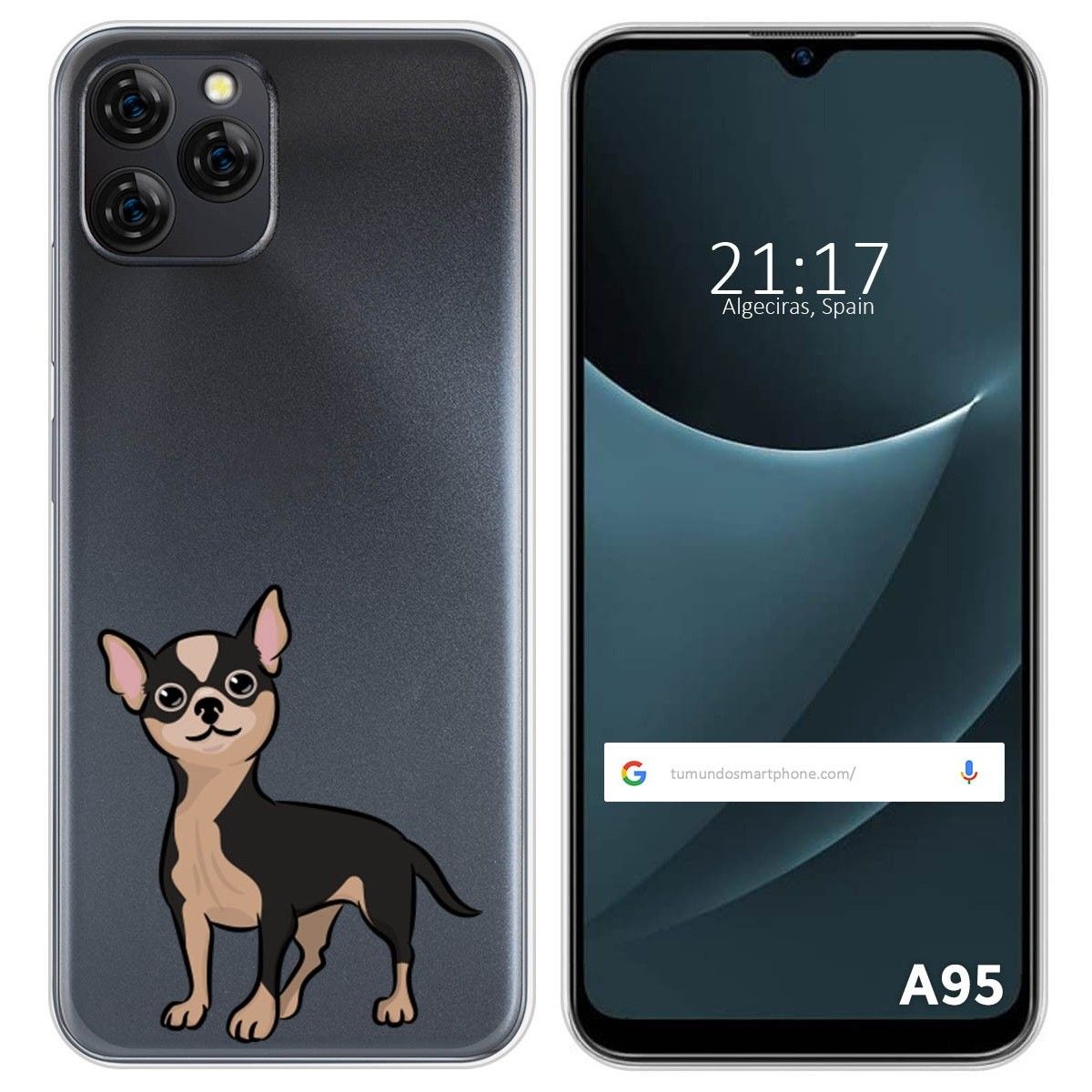 Funda Silicona Transparente para Blackview A95 diseño Perros 05 Dibujos