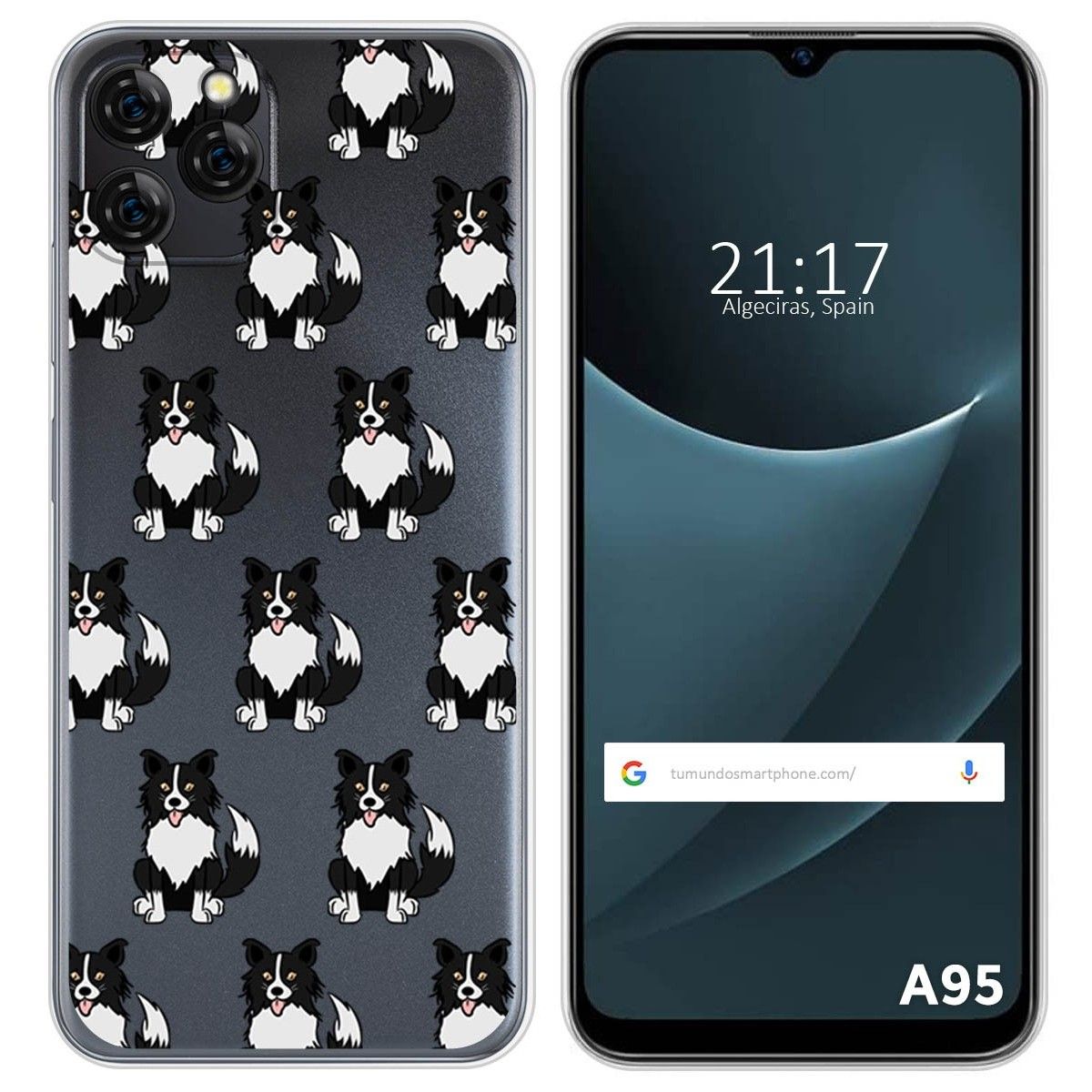 Funda Silicona Transparente para Blackview A95 diseño Perros 07 Dibujos