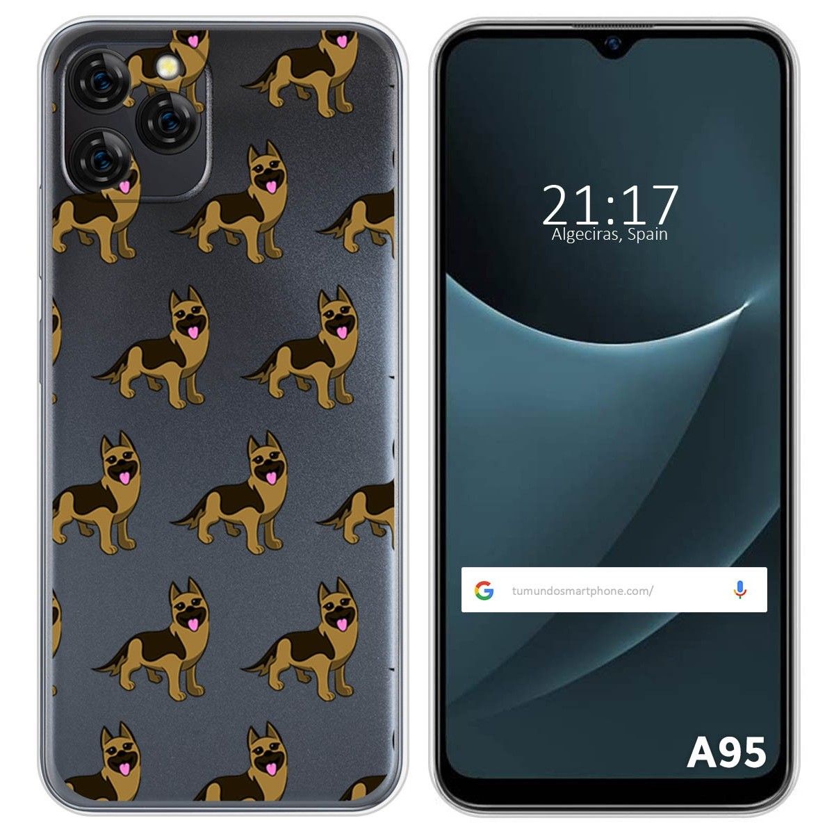 Funda Silicona Transparente para Blackview A95 diseño Perros 09 Dibujos