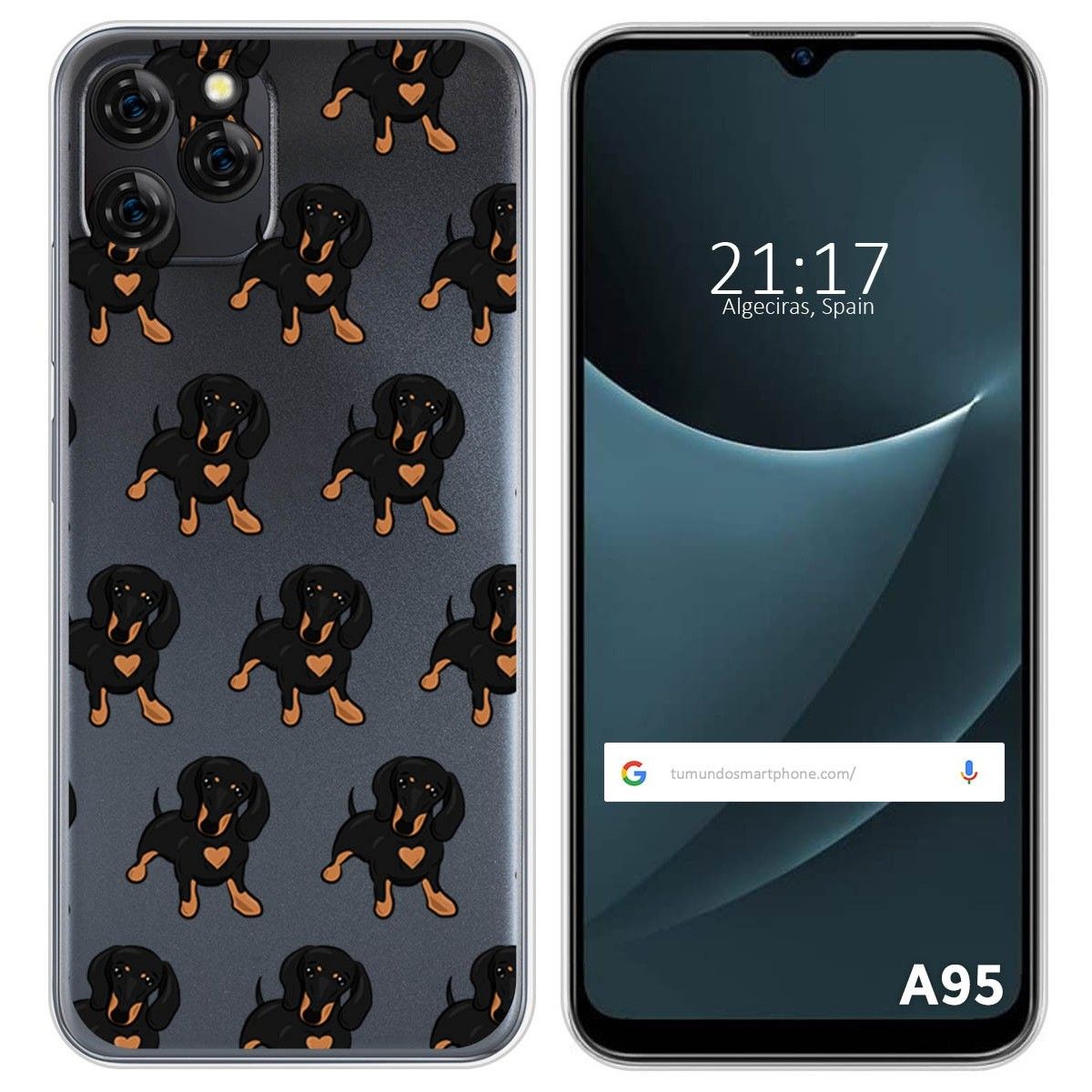 Funda Silicona Transparente para Blackview A95 diseño Perros 10 Dibujos