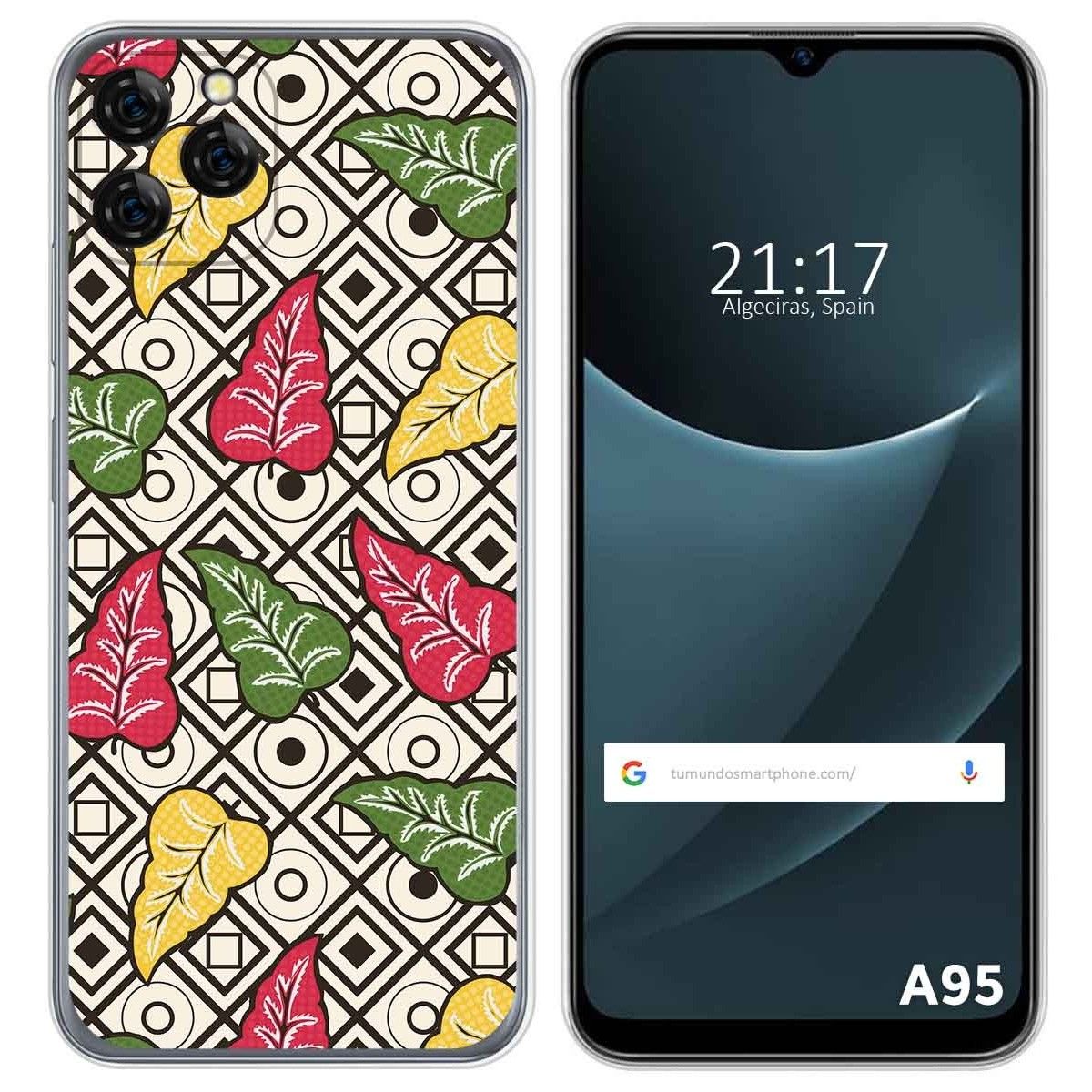 Funda Silicona Transparente para Blackview A95 diseño Flores 11 Dibujos
