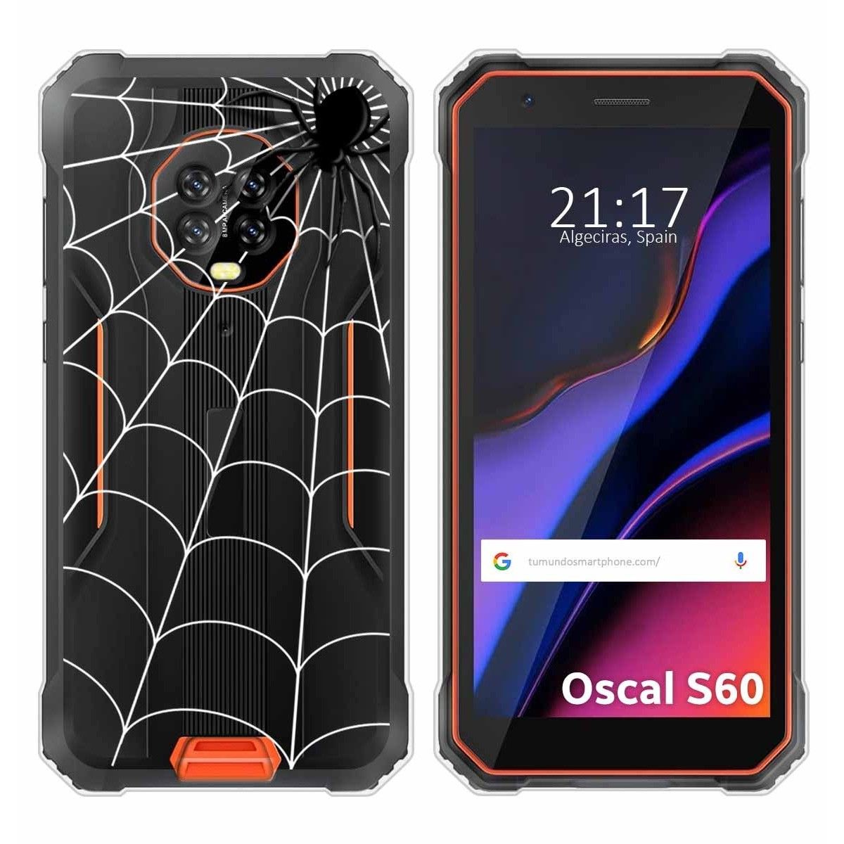 Funda Silicona Transparente para Blackview Oscal S60 / S60 Pro diseño Araña Dibujos