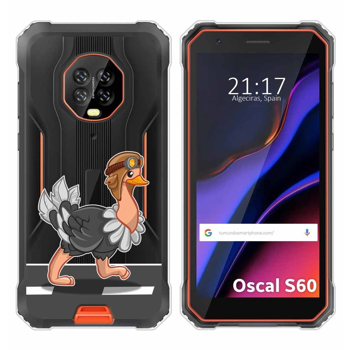 Funda Silicona Transparente para Blackview Oscal S60 / S60 Pro diseño Avestruz Dibujos
