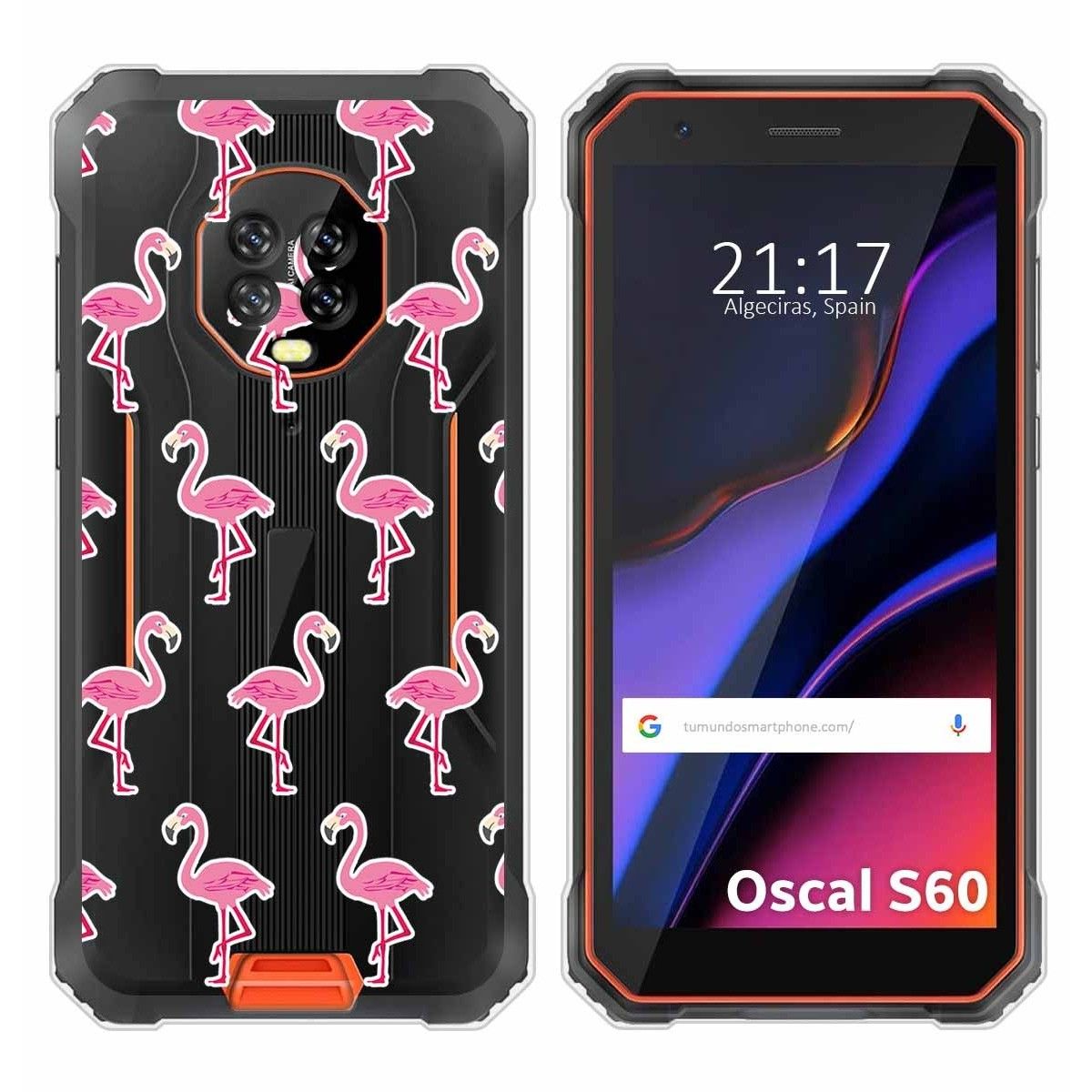 Funda Silicona Transparente para Blackview Oscal S60 / S60 Pro diseño Flamenco Dibujos