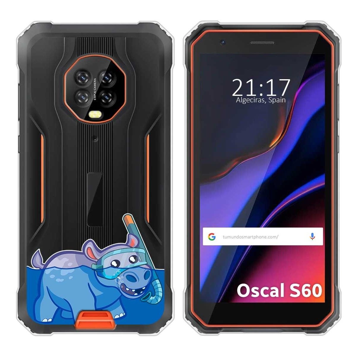 Funda Silicona Transparente para Blackview Oscal S60 / S60 Pro diseño Hipo Dibujos