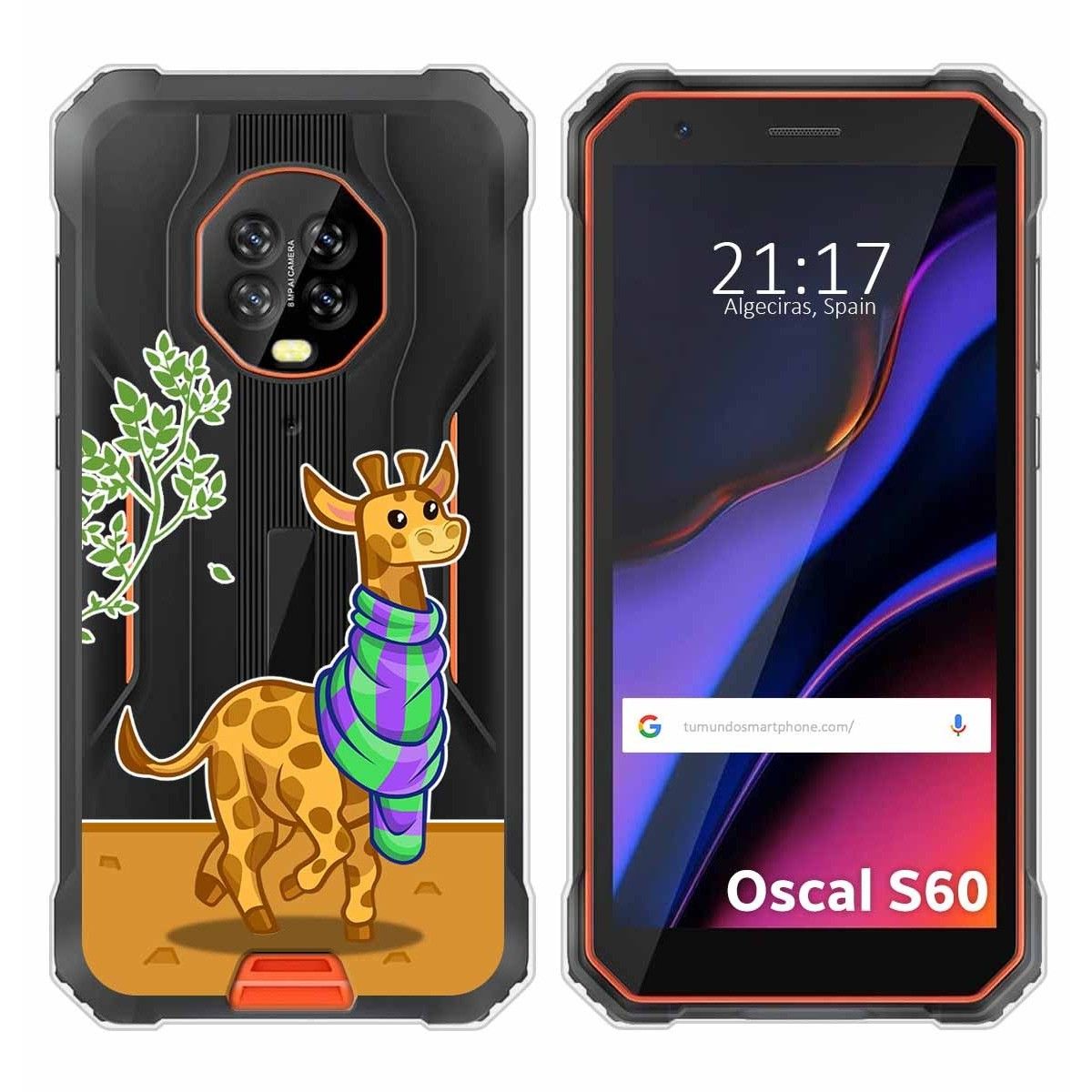 Funda Silicona Transparente para Blackview Oscal S60 / S60 Pro diseño Jirafa Dibujos