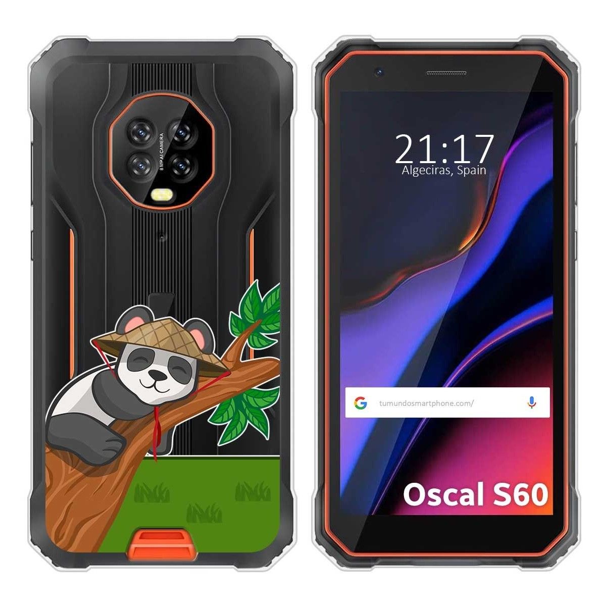 Funda Silicona Transparente para Blackview Oscal S60 / S60 Pro diseño Panda Dibujos