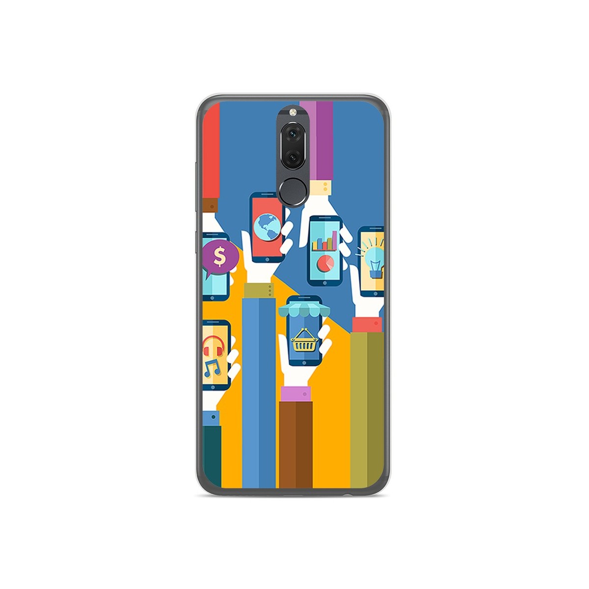 Funda Gel Tpu para Huawei Mate 10 Lite Diseño Apps Dibujos