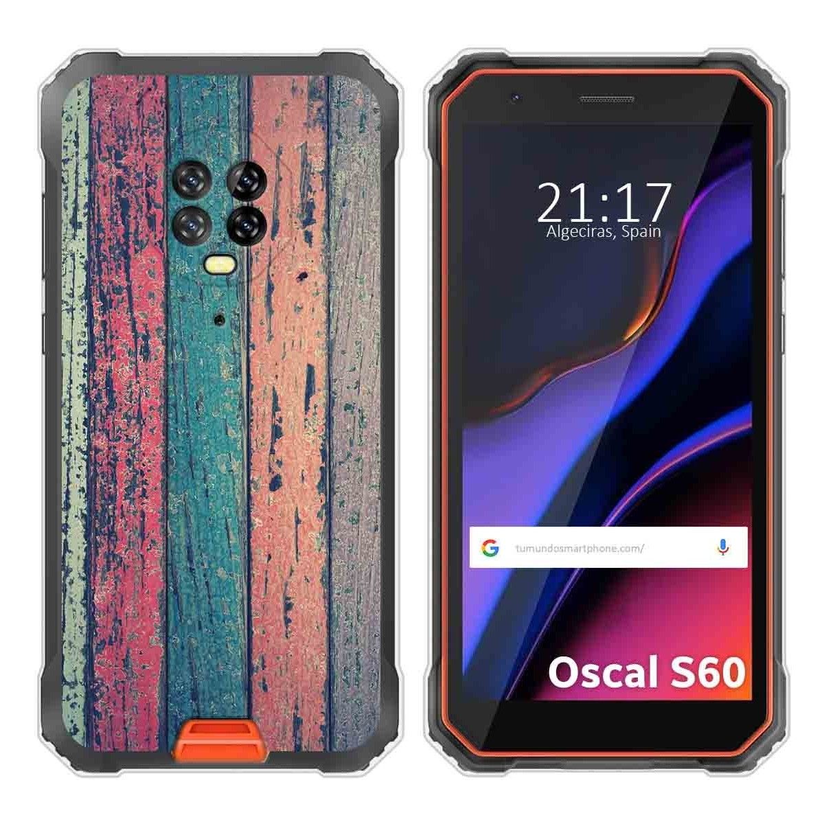 Funda Silicona para Blackview Oscal S60 / S60 Pro diseño Madera 10 Dibujos
