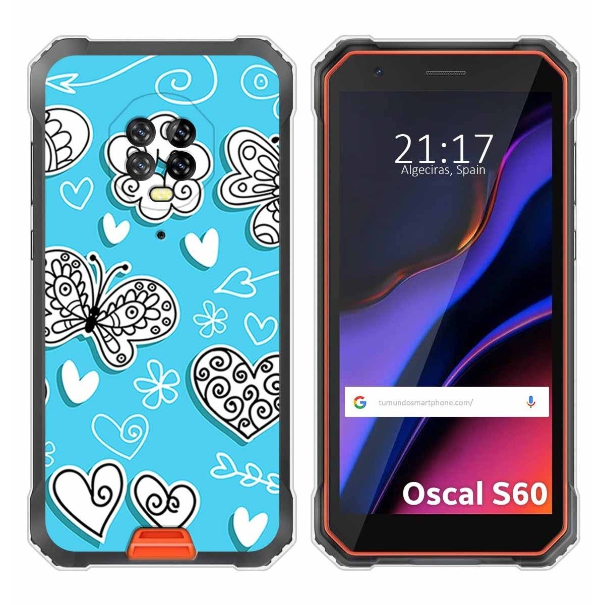 Funda Silicona para Blackview Oscal S60 / S60 Pro diseño Mariposas Dibujos