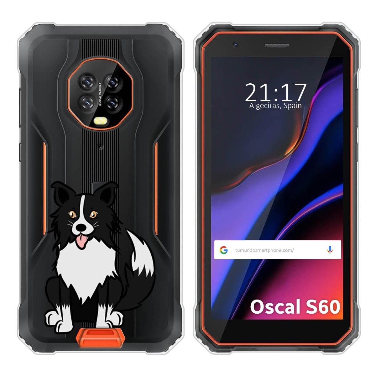Funda Silicona Transparente para Blackview Oscal S60 / S60 Pro diseño Perros 01 Dibujos