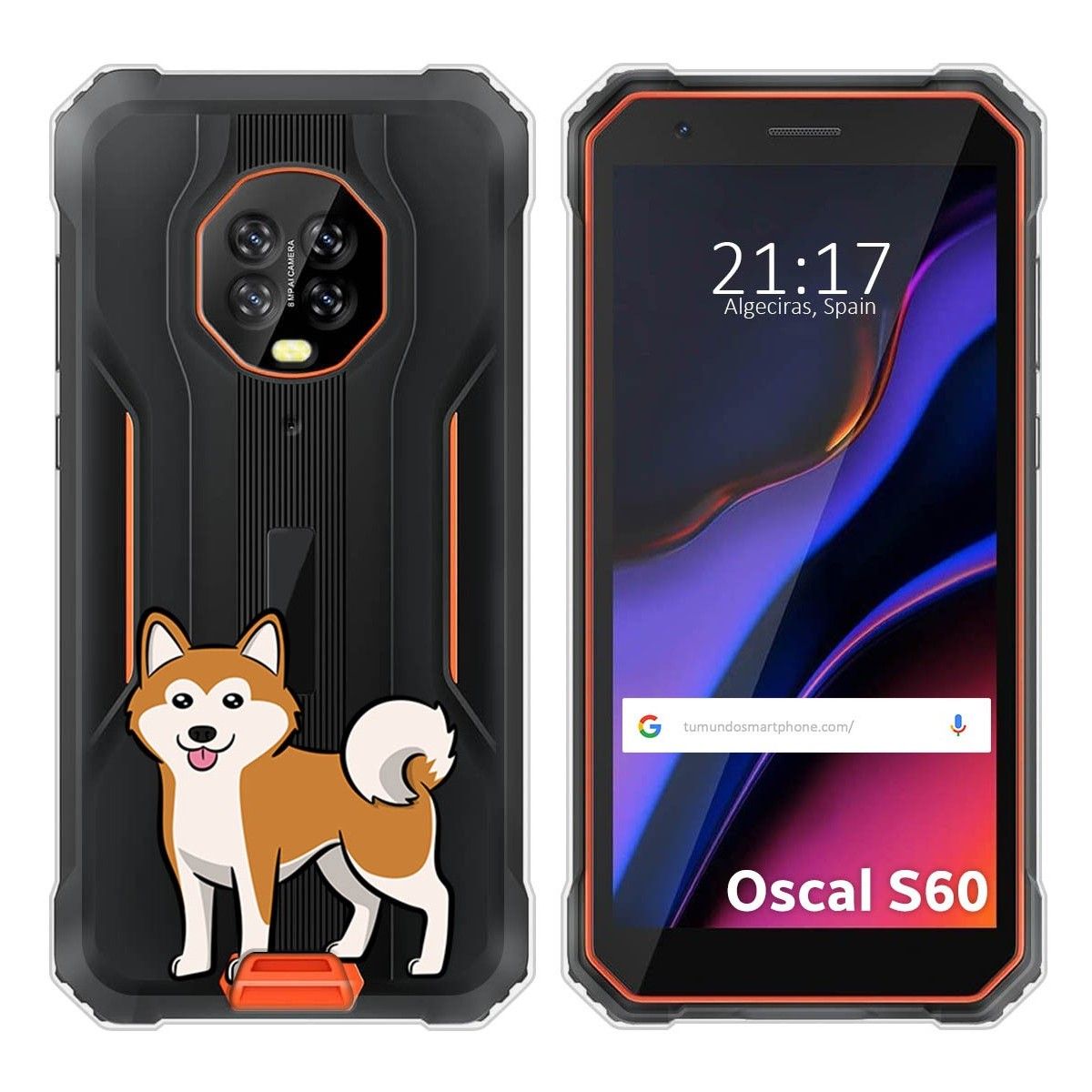 Funda Silicona Transparente para Blackview Oscal S60 / S60 Pro diseño Perros 02 Dibujos