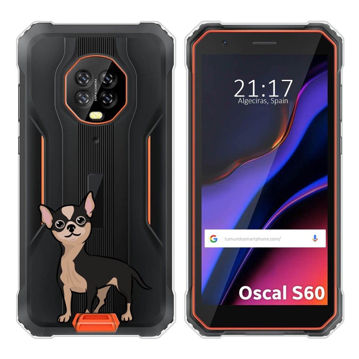 Funda Silicona Transparente para Blackview Oscal S60 / S60 Pro diseño Perros 05 Dibujos