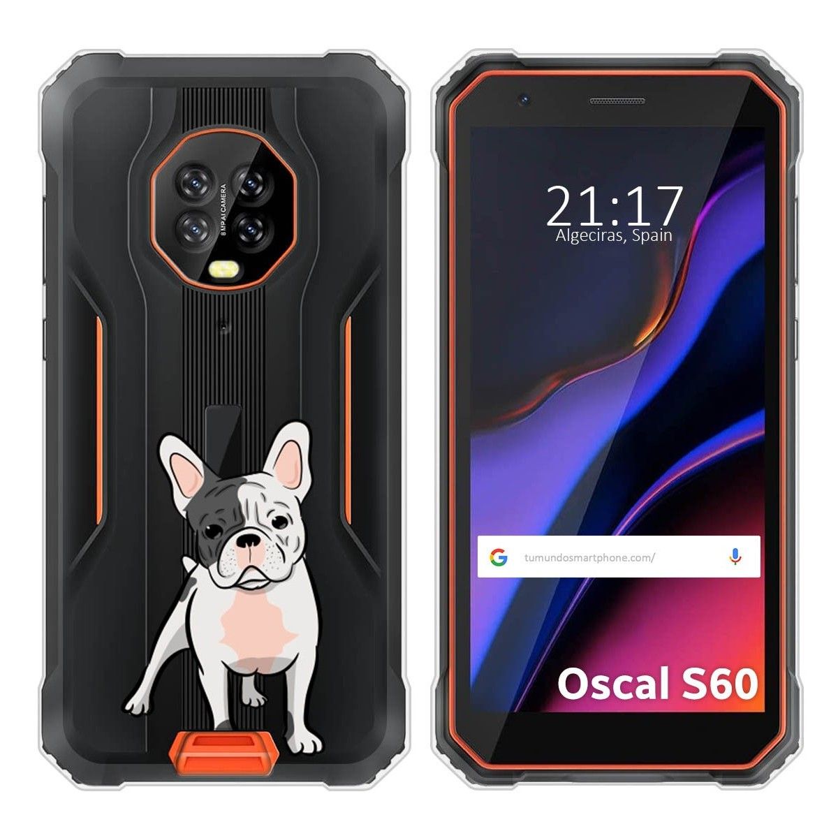 Funda Silicona Transparente para Blackview Oscal S60 / S60 Pro diseño Perros 06 Dibujos