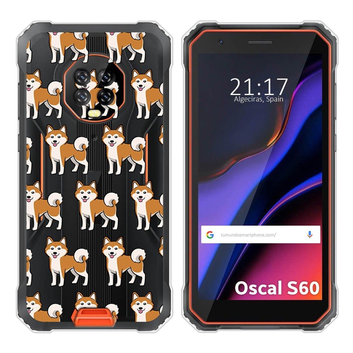 Funda Silicona Transparente para Blackview Oscal S60 / S60 Pro diseño Perros 08 Dibujos