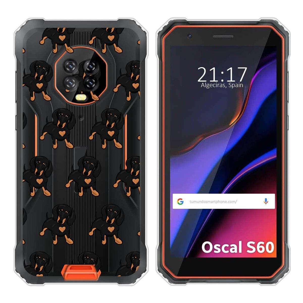 Funda Silicona Transparente para Blackview Oscal S60 / S60 Pro diseño Perros 10 Dibujos