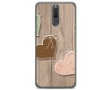 Funda Gel Tpu para Huawei Mate 10 Lite Diseño Corazones Madera Dibujos
