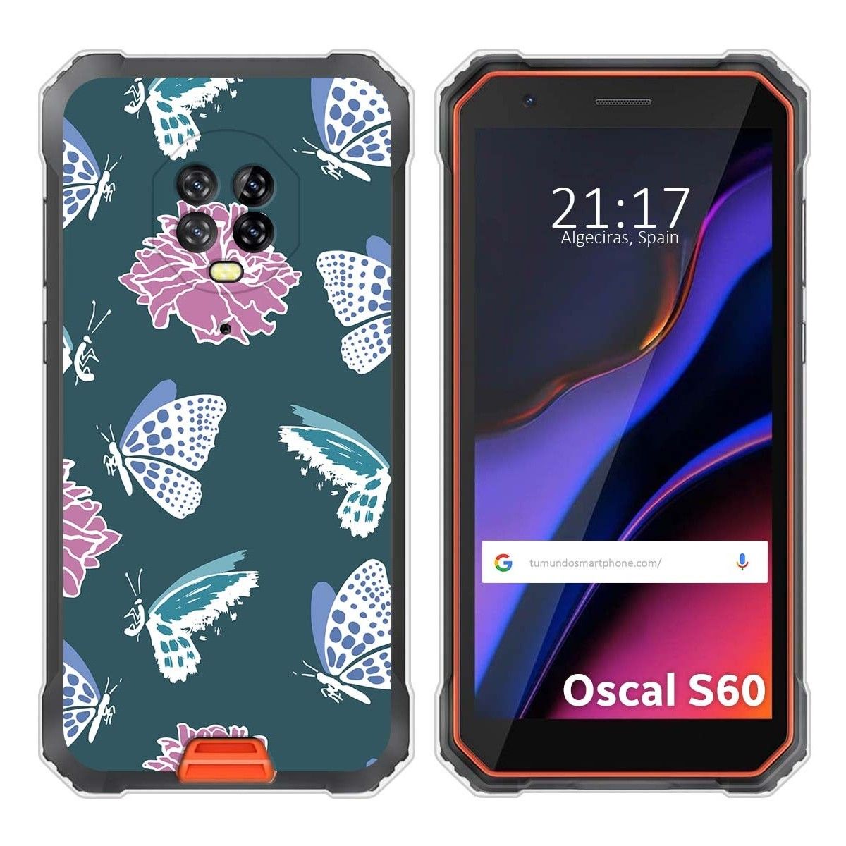 Funda Silicona Transparente para Blackview Oscal S60 / S60 Pro diseño Flores 10 Dibujos
