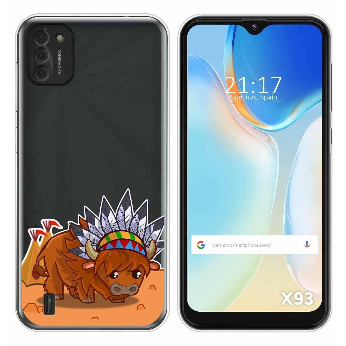 Funda Silicona Transparente para Doogee X93 diseño Bufalo Dibujos