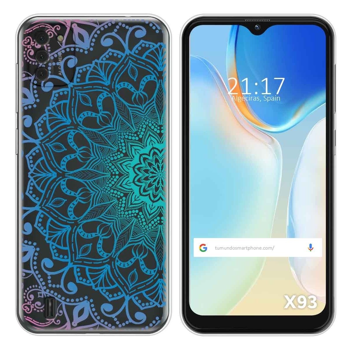 Funda Silicona Transparente para Doogee X93 diseño Mandala Dibujos