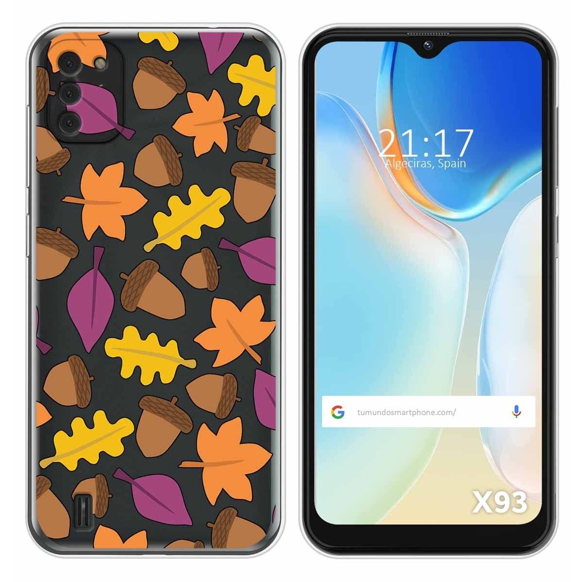 Funda Silicona Transparente para Doogee X93 diseño Otoño Dibujos
