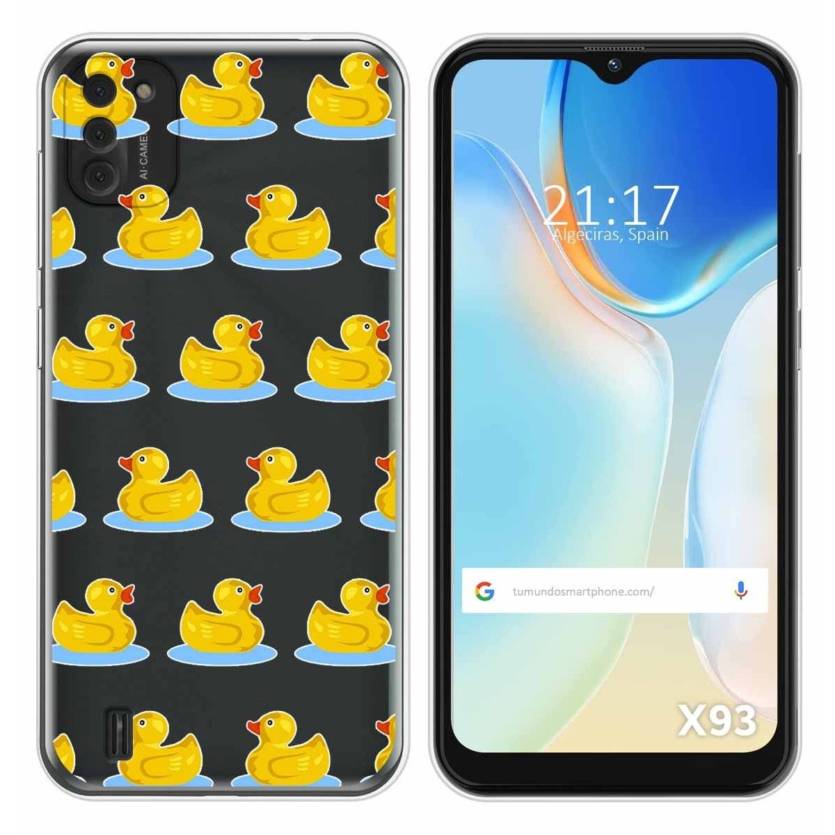 Funda Silicona Transparente para Doogee X93 diseño Pato Dibujos