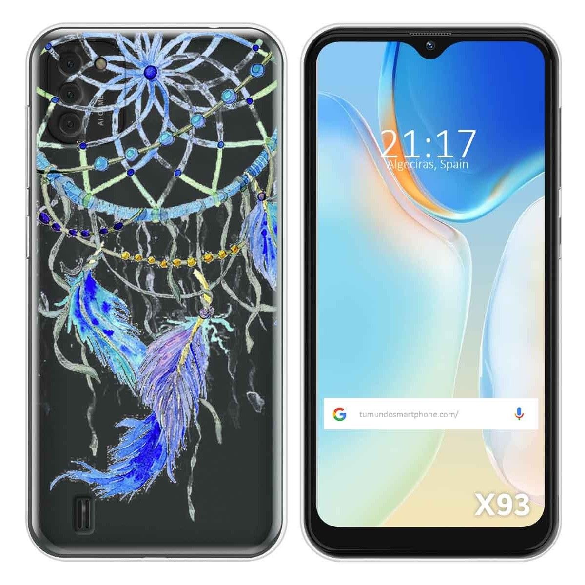 Funda Silicona Transparente para Doogee X93 diseño Plumas Dibujos
