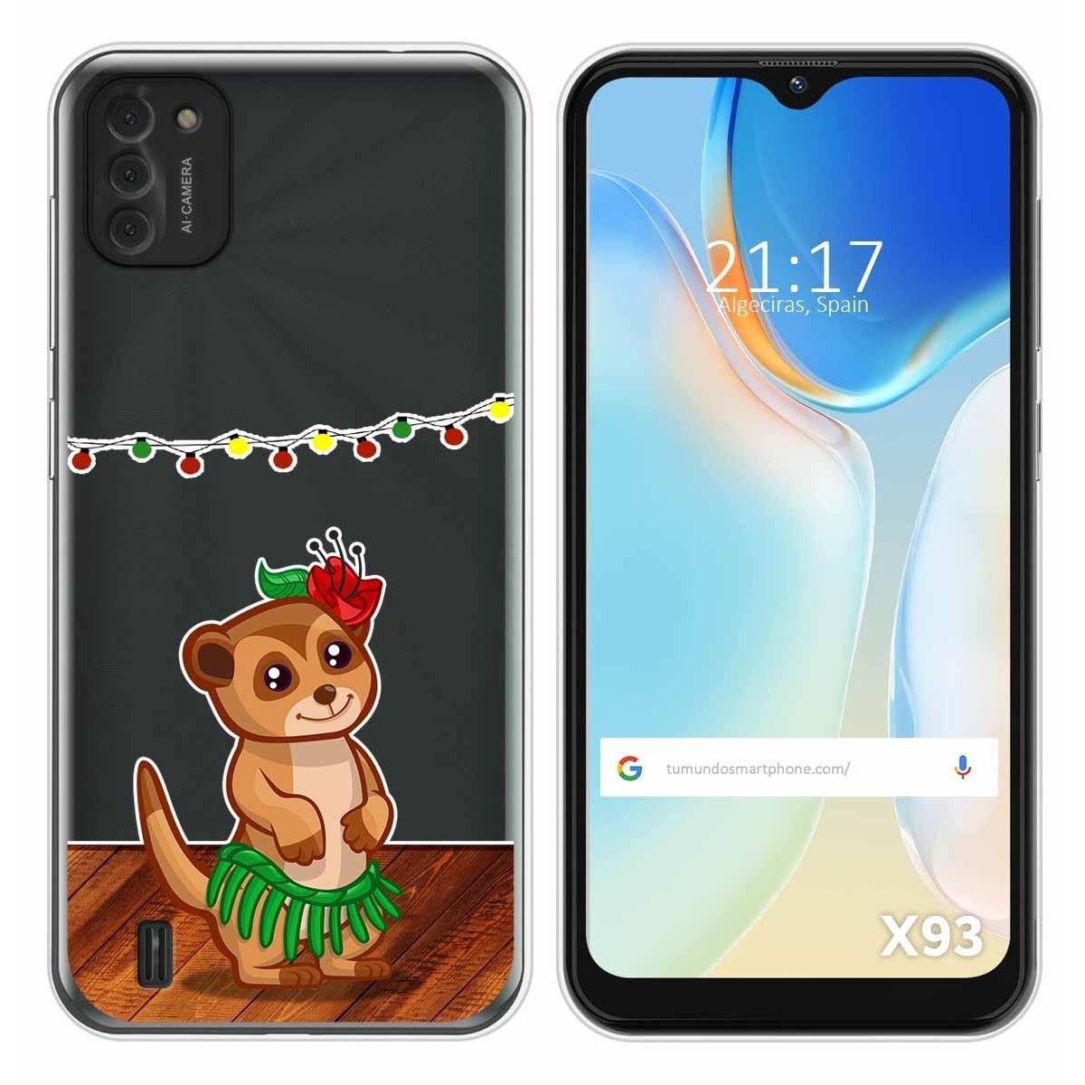 Funda Silicona Transparente para Doogee X93 diseño Suricata Dibujos