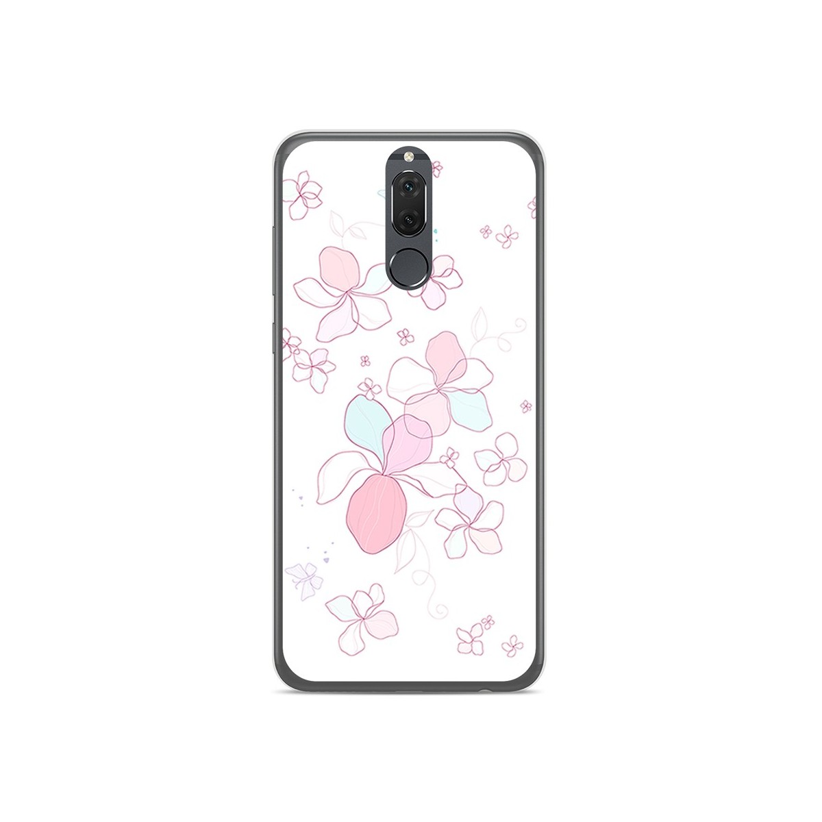 Funda Gel Tpu para Huawei Mate 10 Lite Diseño Flores Minimal Dibujos