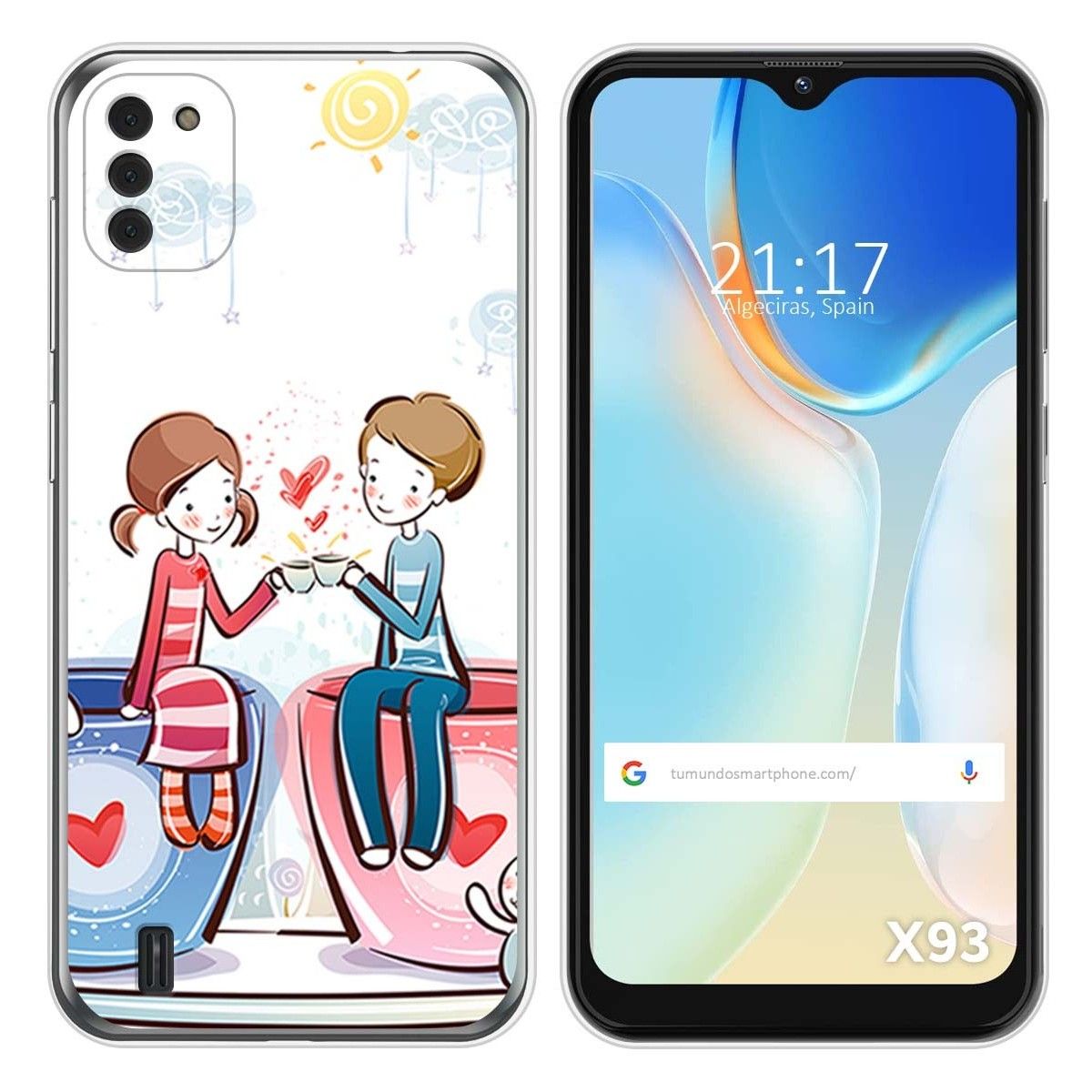 Funda Silicona para Doogee X93 diseño Café Dibujos