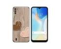Funda Silicona para Doogee X93 diseño Corazones Madera Dibujos