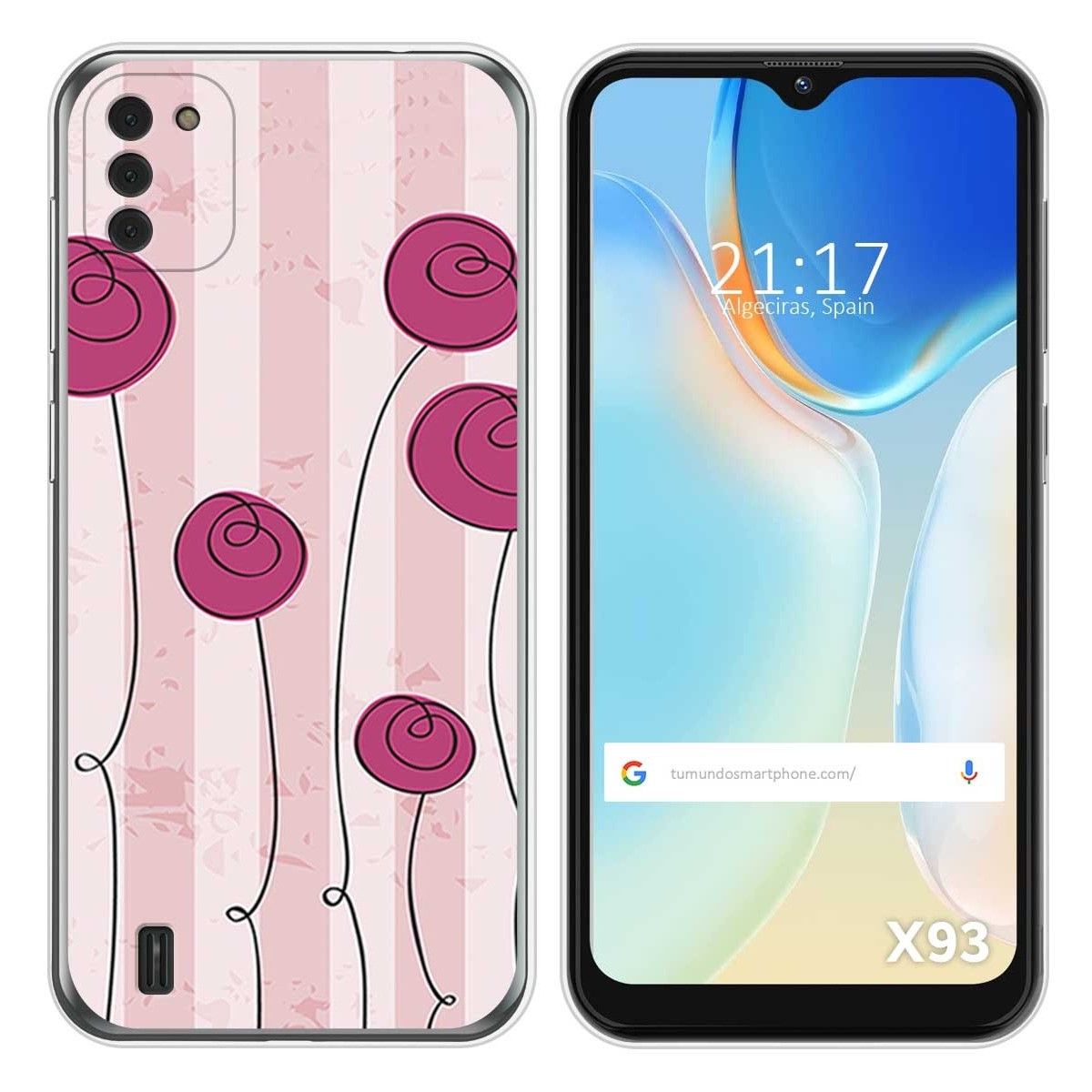 Funda Silicona para Doogee X93 diseño Flores Vintage Dibujos