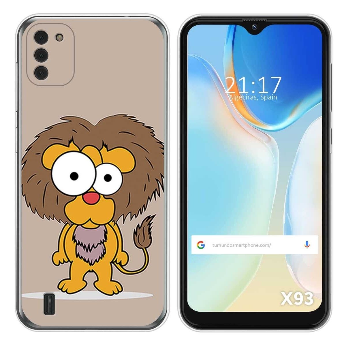 Funda Silicona para Doogee X93 diseño Leon Dibujos