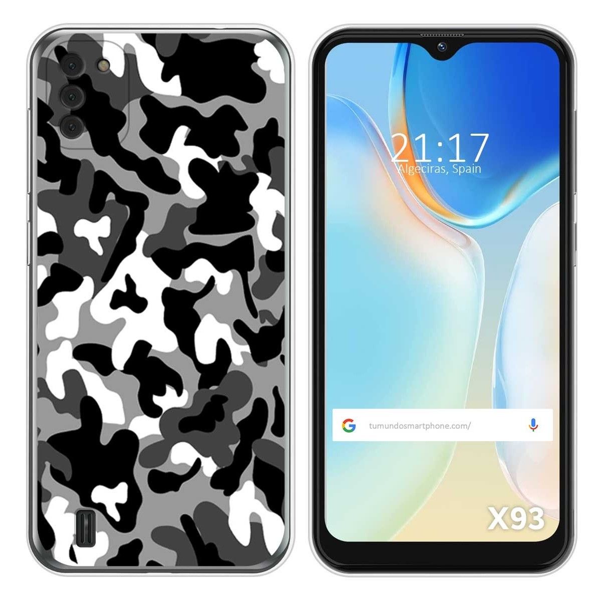 Funda Silicona para Doogee X93 diseño Snow Camuflaje Dibujos