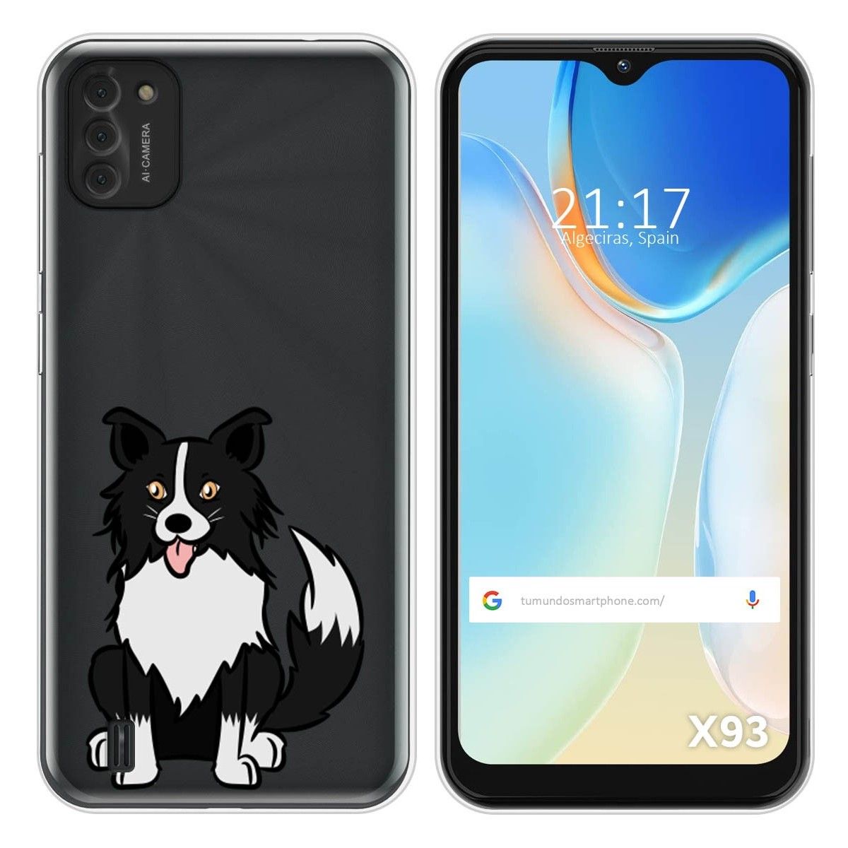 Funda Silicona Transparente para Doogee X93 diseño Perros 01 Dibujos