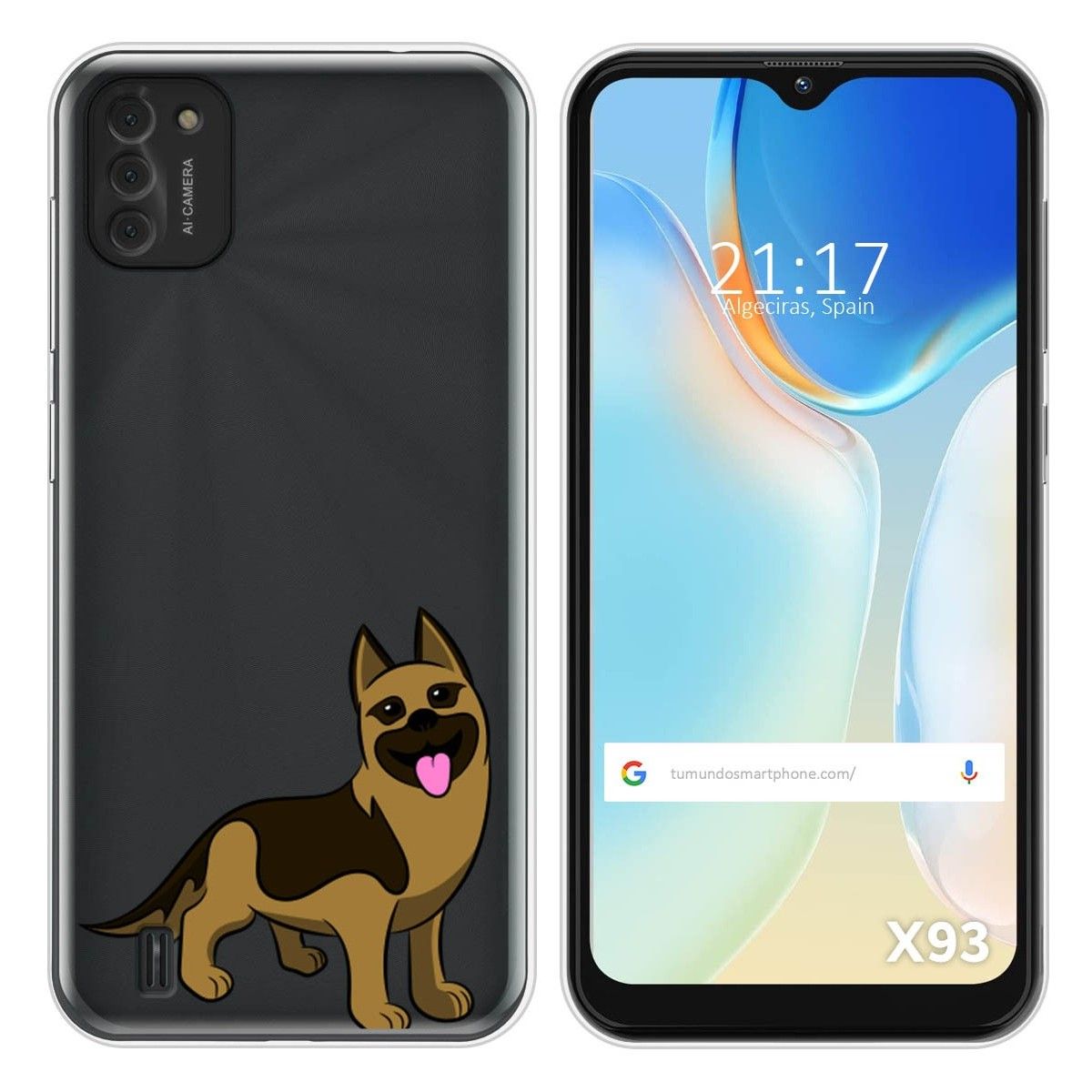 Funda Silicona Transparente para Doogee X93 diseño Perros 03 Dibujos
