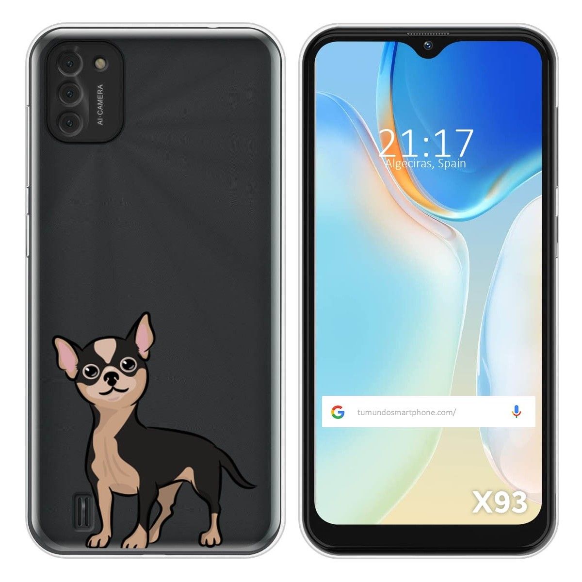 Funda Silicona Transparente para Doogee X93 diseño Perros 05 Dibujos