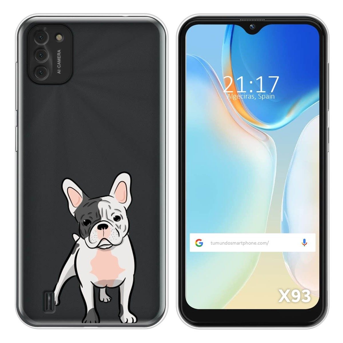 Funda Silicona Transparente para Doogee X93 diseño Perros 06 Dibujos