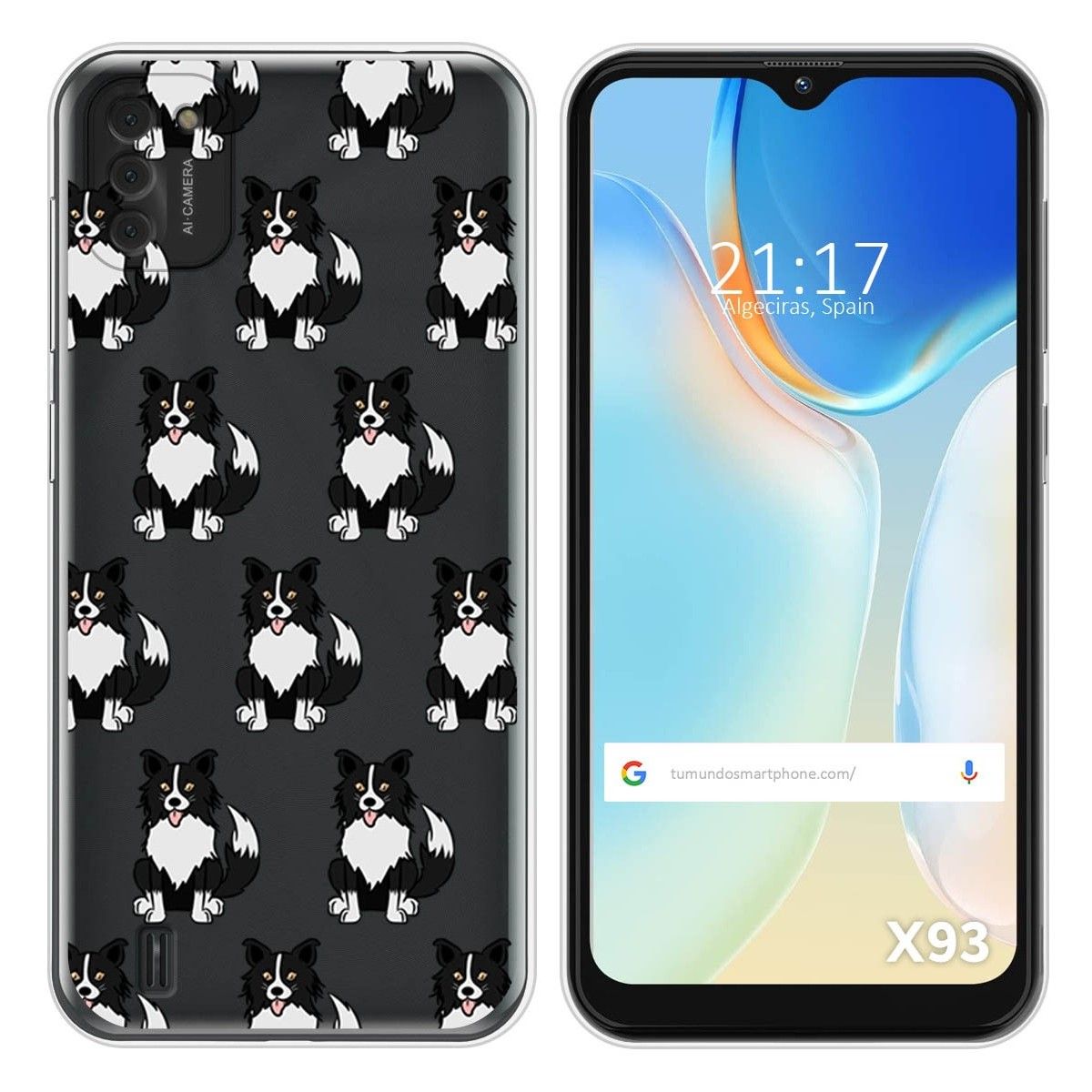 Funda Silicona Transparente para Doogee X93 diseño Perros 07 Dibujos