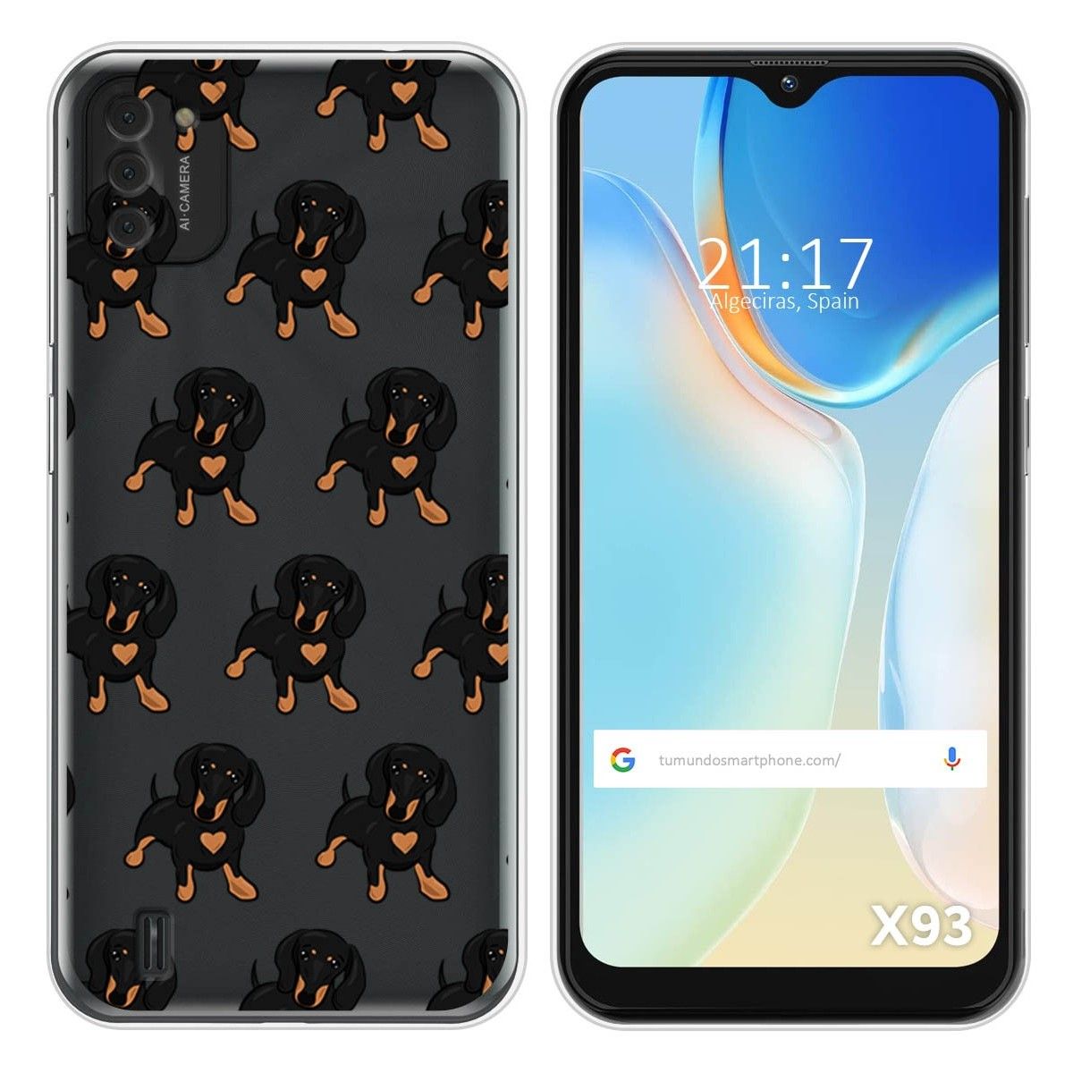 Funda Silicona Transparente para Doogee X93 diseño Perros 10 Dibujos