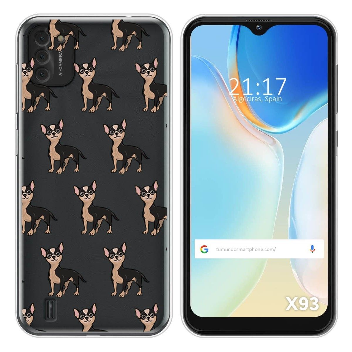 Funda Silicona Transparente para Doogee X93 diseño Perros 11 Dibujos