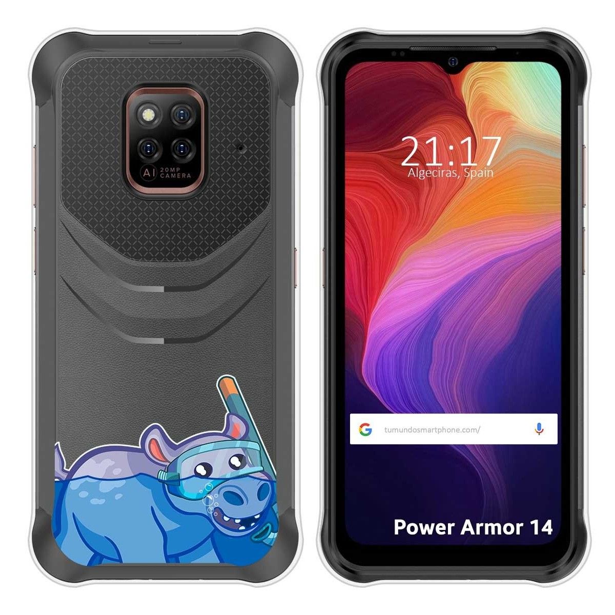 Funda Silicona Transparente para Ulefone Power Armor 14 / 14 Pro diseño Hipo Dibujos