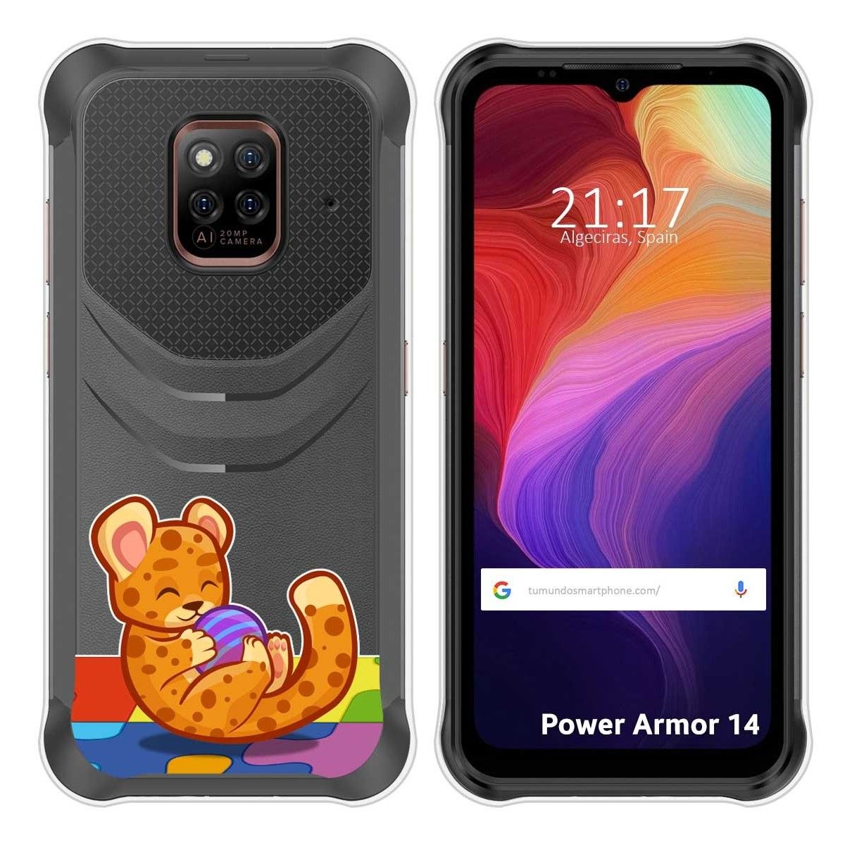 Funda Silicona Transparente para Ulefone Power Armor 14 / 14 Pro diseño Leopardo Dibujos