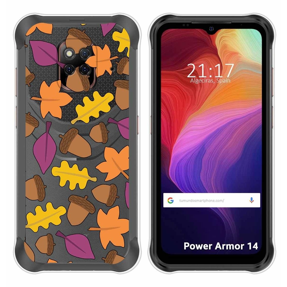 Funda Silicona Transparente para Ulefone Power Armor 14 / 14 Pro diseño Otoño Dibujos