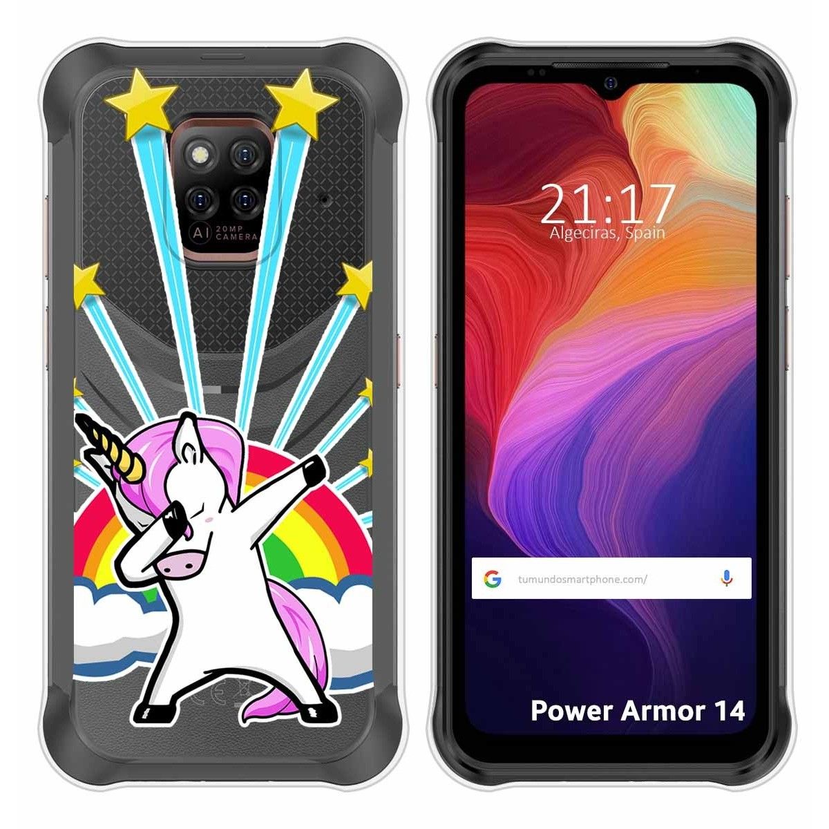 Funda Silicona Transparente para Ulefone Power Armor 14 / 14 Pro diseño Unicornio Dibujos