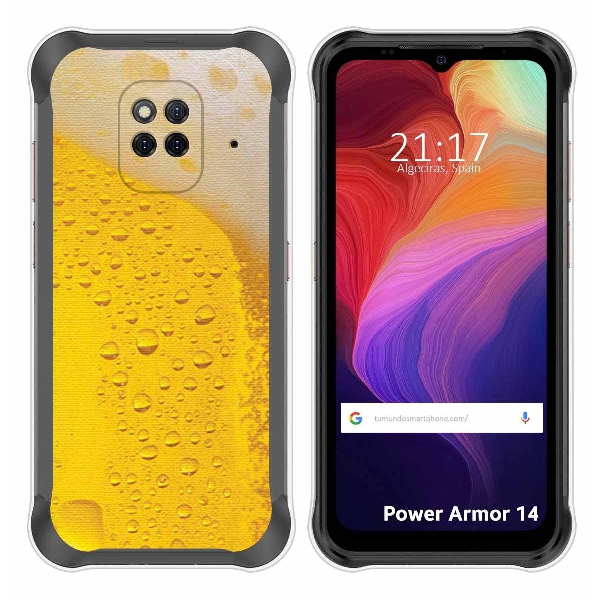 Funda Silicona para Ulefone Power Armor 14 / 14 Pro diseño Cerveza Dibujos