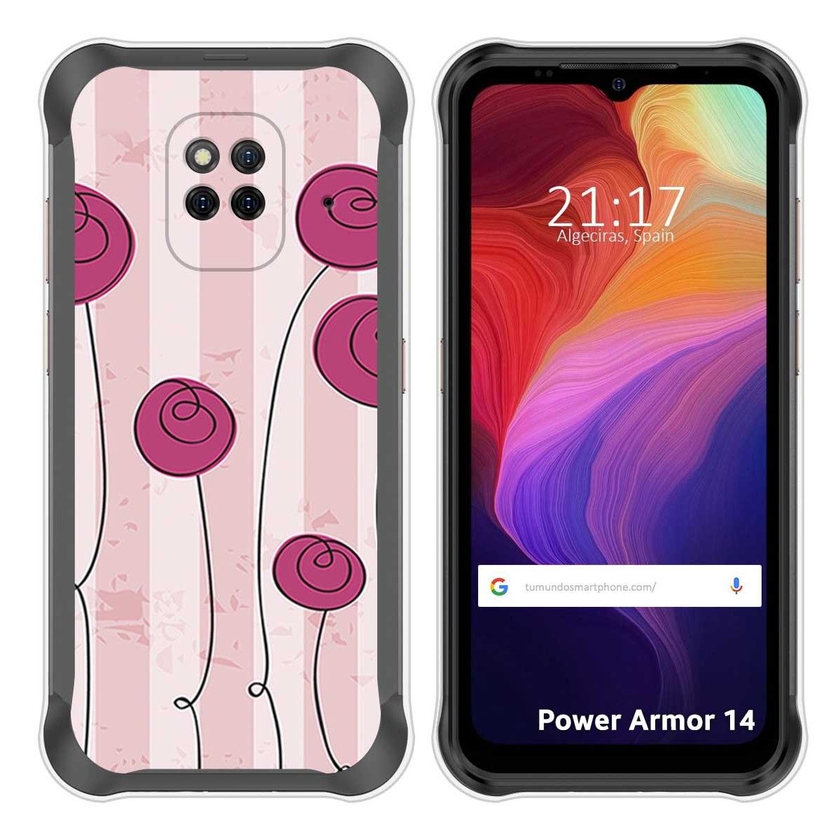 Funda Silicona para Ulefone Power Armor 14 / 14 Pro diseño Flores Vintage Dibujos