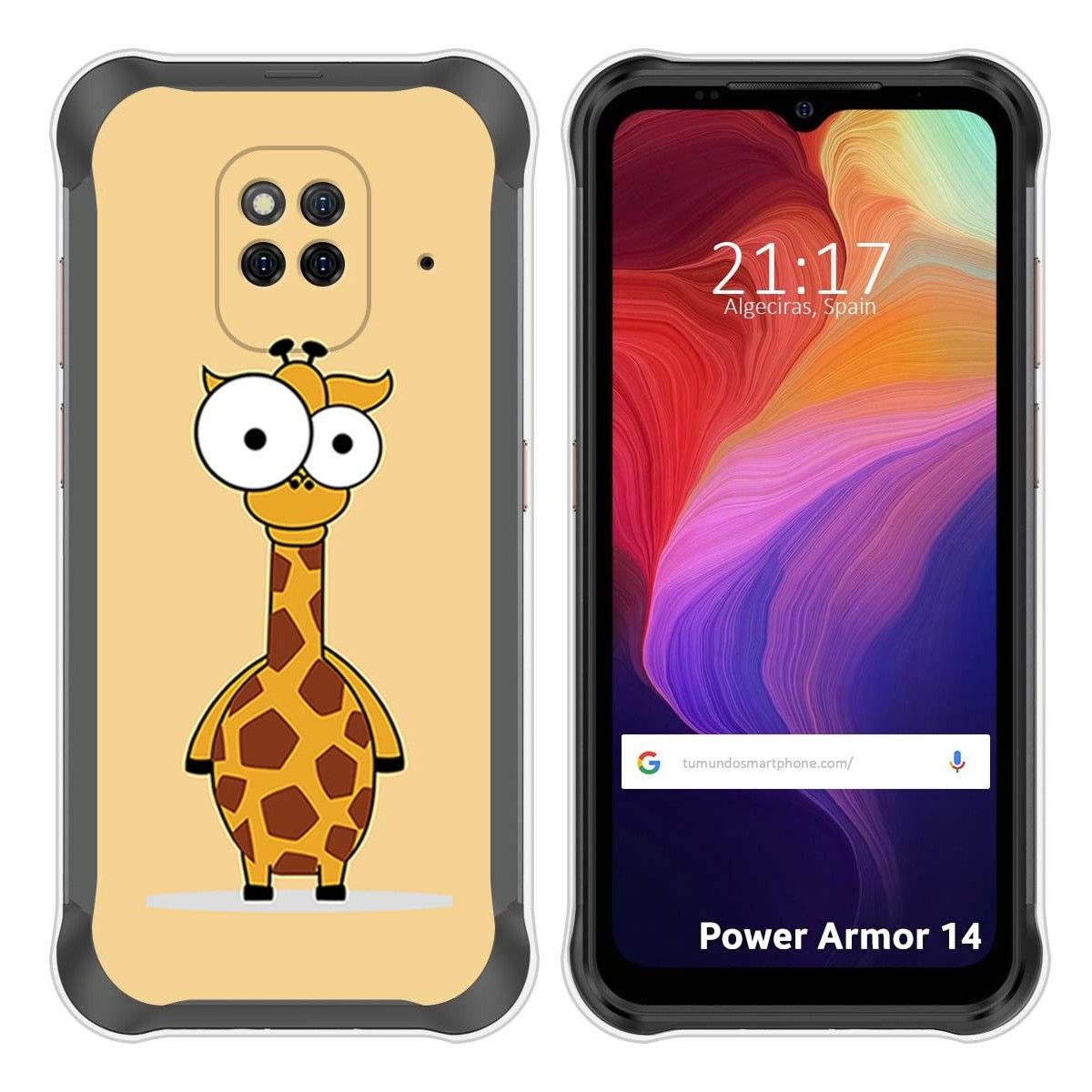 Funda Silicona para Ulefone Power Armor 14 / 14 Pro diseño Jirafa Dibujos