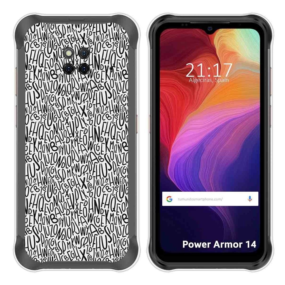 Funda Silicona para Ulefone Power Armor 14 / 14 Pro diseño Letras Dibujos